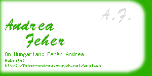 andrea feher business card